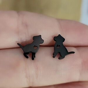 Dog Silhouette Stud Earrings